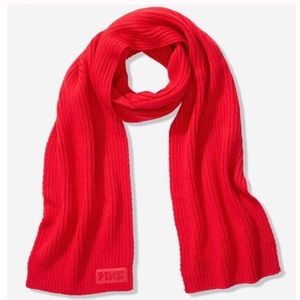 NEW Victorias Secret Pink Ribbed Pepper Red Scarf